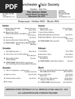 Manchester Azz Society: Programme: October 2013 - March 2014