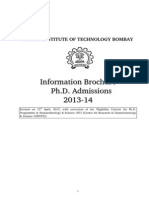 Information Brochure Ph.D. Admissions 2013 14