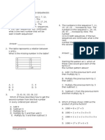 Number Patterns and Sequences and Decimals Hots