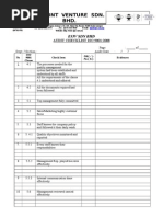 Internal Audit ISO 9001 (2008) Checklists (EJJV)