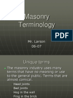 Masonry Terminology