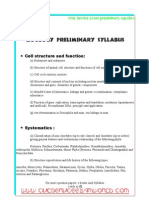 ZOOLOGY Preliminary Syllabus: Cell Structure and Function