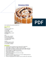 Cinnamon Rolls: Ingredients