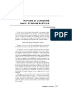 Dossier - Rupture Et Continuité Dans L'écriture Poétique