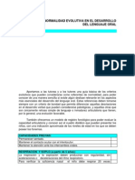 Criterios de Normalidad Evolutiva en El Desarrollo Del Lenguaje Oral