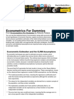 Econometrics For Dummies Cheat Sheet