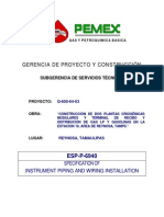 Esp-P-6940 Pemex Instrument Piping and Wiring Installation