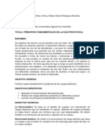 Informe I - Principios Fundamentales de La Electroestática