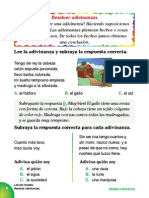 Lee La Adivinanza y Subraya La Respuesta Correcta.: Resolver Adivinanzas