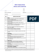 Monthly Inspection Checklist