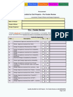 Checklist Pre-Tender Civil Projects 