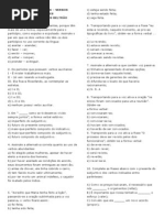 LISTA DE EXERCÍCIOS - Verbos Irregulares - Testes