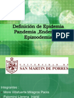 Defincion de Epidemia Pandemia Endemia y Epizoodemia