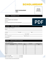 Scholarship: International Student Scholarship Application Form 2011