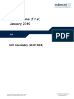 Mark Scheme (Final) January 2010: GCE Chemistry (6CH02/01)