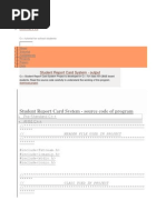 Student Report Card System - Source Code of Program