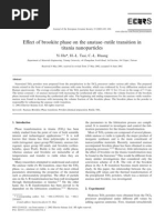 Effect of Brookite Phase On The Anatase-Rutile Transition in Titania Nanoparticles