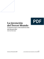 La Invención Del Tercer Mundo. Construcción y Deconstrucción Del Desarrollo (Arturo Escobar, 1996 c2007)