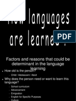 How Languages Are Learned