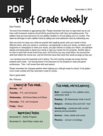 First Grade Newsletter