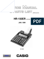 Casio Hr-150er Calculator With Printer Service Manual Plus Parts List PDF