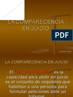 La Comparecencia en Juicio