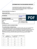 Experiment # 16 Determination of An Equilibrium Constant: Use of The Spectrophotometer The Pipet