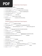 Present Simple, Continuous Rules and Exercises