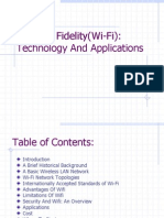 Wireless Fidelity: Technology and Applications