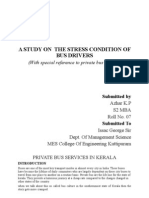 A Study On Stress Condition of Private Bus Drivers in Kerala