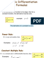 2.3 and 2.4 Differentiation Formulas