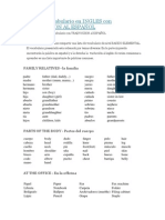 Lista de Vocabulario en INGLES Con TRADUCCION AL ESPAÑOL