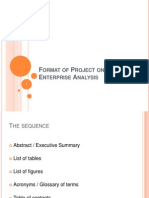 Format of Project On Enterprise Analysis