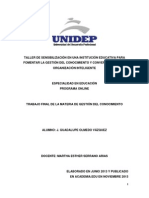 Taller de Sensibilización en Una Institución Educativa para Fomentar La Gestión Del Conocimiento y Convertirla en Una Organización Inteligente