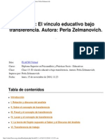 El Vinculo Educativo Bajo Transferencia. Autora Perla Zelmanovich