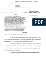 Declaration of Attorney For Summary Judgment Motion For Plaintiff in Civil Rights Case Against The New York City Police Department.