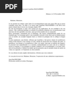 Lettre de Recommandation Professeur