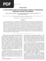 2009, Klancnik Et Al, in Vitro Antimicrobial and Antioxidant Activity of Commercial Rosemary Extract Formulations, JFP