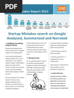 Startup Mistakes Search On Google Analyzed, Summarized and Narrated