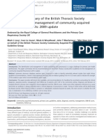 Primary Care Summary of The British Thoracic Society Guidelines For The Management of Community Acquired Pneumonia in Adults: 2009 Update