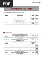 Drumgenius Jazz Loop List