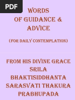 Words of Guidance & Advice: (For Daily Contemplation)