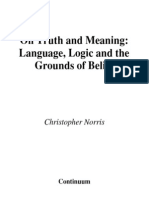 Christopher Norris On Truth and Meaning Language, Logic and The Grounds of Belief 2006