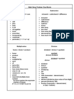 Math Story Problem Clue Words