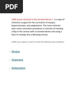 LASIK (Laser Assisted in Situ Keratomileusis) :: Myopia