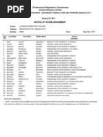 LET 01-2014 Room Assignment - Secondary