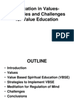 Education in Values-Strategies and Challenges For Value Education