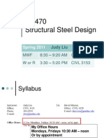 CE470 Structural Steel Design: Spring 2011