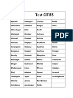 Test Cities