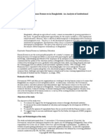 Development of Human Resources in Bangladesh An Analysis of Institutional Supports